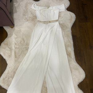 pant-skirt white set